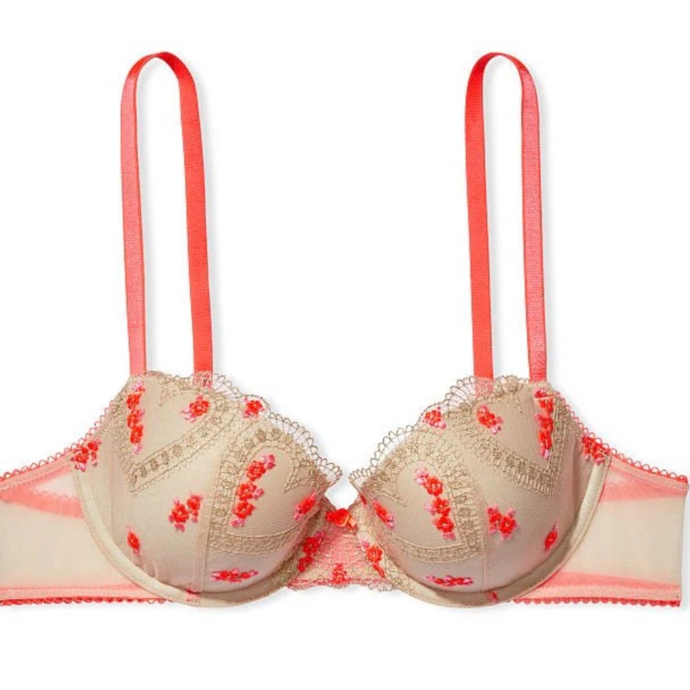 Victoria’s Secret Dream Angels Lightly-Lined Heart Embroidery Demi Bra